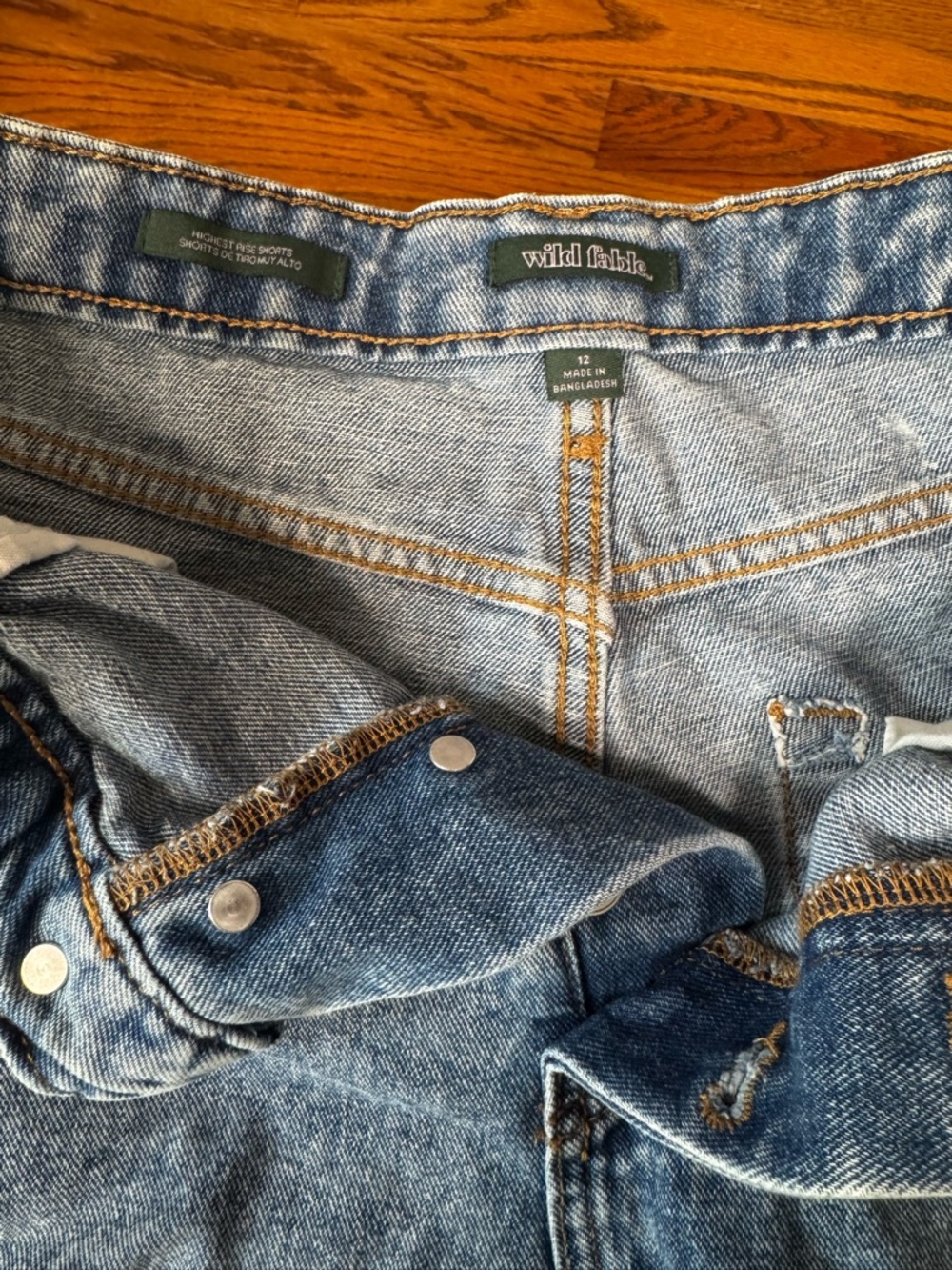 Wild Fable Distressed Denim Shorts High Rise Frayed Hem - Picture 5 of 5